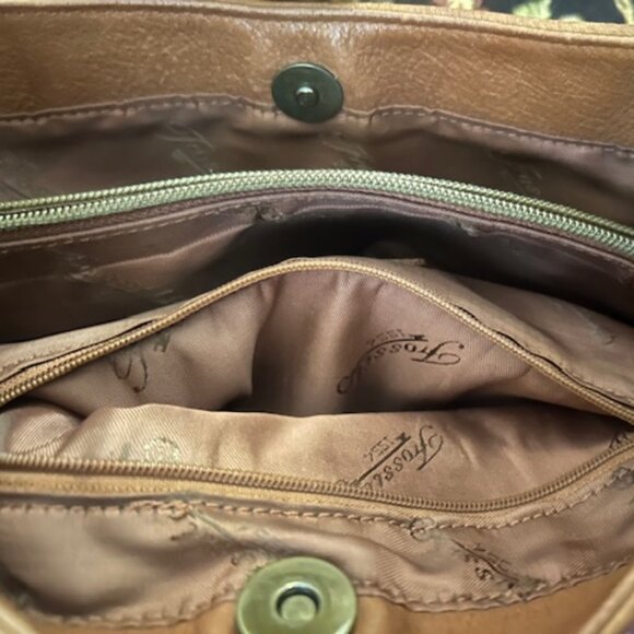 Fossil Vintage75082 British Tan Leather front flap shoulder bag - Picture 3 of 14